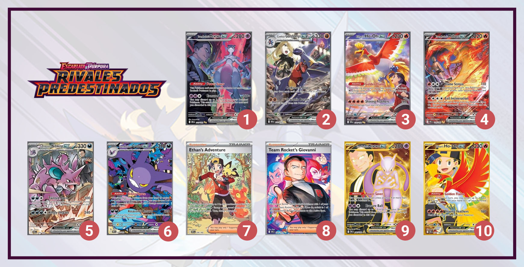 top 10 mejores cartas pokémon rivales predestinados